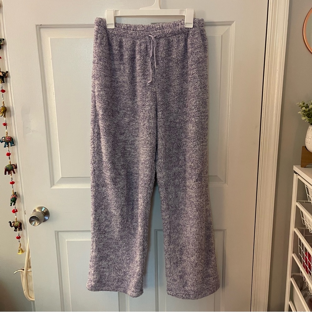 Croft and Barrow Pajamas Pants Purple Fuzzy Fluffy Size Medium